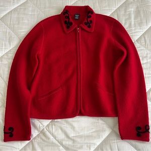 Lands End Vintage Wool Embroidered Jacket